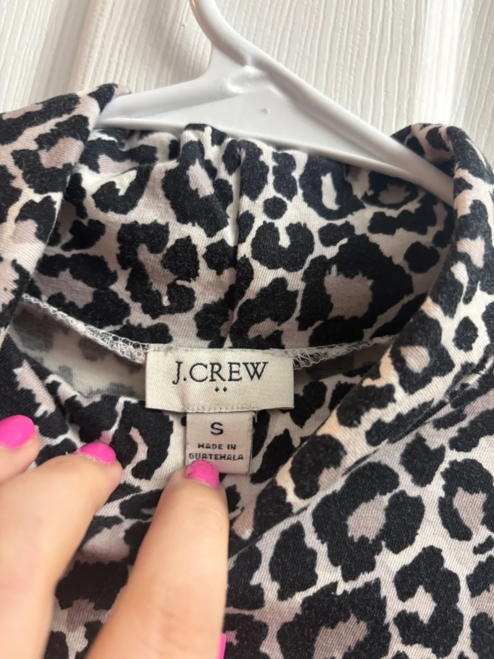 J. Crew Women's Leopard Print Cotton Turtleneck Long Sleeve Top